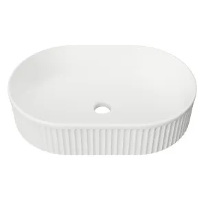 Oval Flute Basin 490mm White Matt by Timberline, a Basins for sale on Style Sourcebook