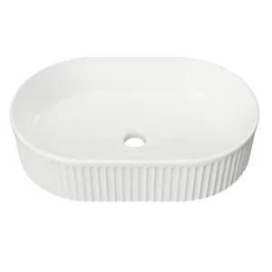 Oval Flute Basin 490mm White Gloss by Timberline, a Basins for sale on Style Sourcebook