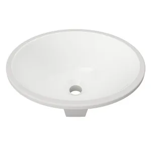 Oval Undermount Basin 420mm White Gloss by Timberline, a Basins for sale on Style Sourcebook