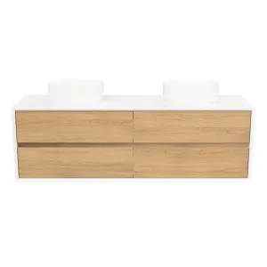 Embrace Vanity 1500mm Double Bowl SilkSurface Surround WG AC Top Wall hung by Timberline, a Vanities for sale on Style Sourcebook