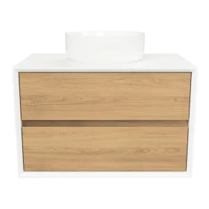 Embrace Vanity 750mm Centre Bowl SilkSurface Surround WG AC Top Wall hung by Timberline, a Vanities for sale on Style Sourcebook