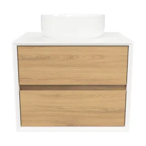 Embrace Vanity 600mm Centre Bowl SilkSurface Surround WG AC Top Wall hung by Timberline, a Vanities for sale on Style Sourcebook