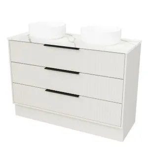 Emmett Vanity 1200mm Double WG Basin SilkSurface AC Top Floorstanding by Timberline, a Vanities for sale on Style Sourcebook