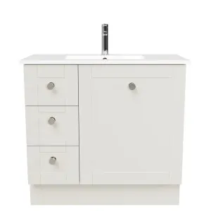 Victoria Vanity 900mm Centre Bowl Alpha Top Floor standing by Timberline, a Vanities for sale on Style Sourcebook