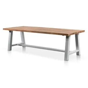 Ex Display - Ellis 2.5m Outdoor Dining Table - Natural Top and White Base by Interior Secrets - AfterPay Available by Interior Secrets, a Dining Tables for sale on Style Sourcebook