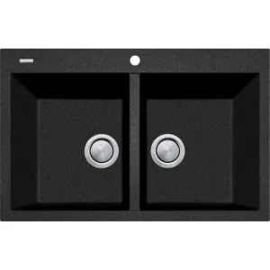 Santorini Black Piccolo Double Bowl Topmount Sink by Santorini, a Kitchen Sinks for sale on Style Sourcebook
