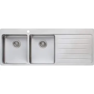Sonetto Double Bowl Topmount Sink With Drainer by Sonetto, a Kitchen Sinks for sale on Style Sourcebook