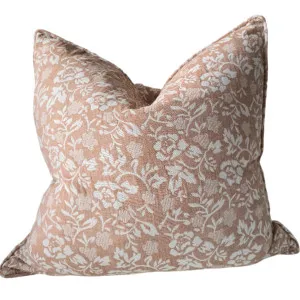 Blossom Elegance Linen Cotton Cushion 55cm Square - Rose Pink by null, a Cushions, Decorative Pillows for sale on Style Sourcebook