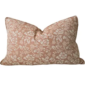 Blossom Elegance Linen Cotton Cushion 40x60cm Lumbar - Rose Pink by null, a Cushions, Decorative Pillows for sale on Style Sourcebook