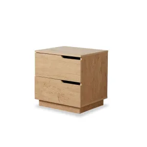Zack Two Drawer Bedside Table - Natural - Mid Wood Look - Mocka by Mocka., a Dressers & Chests of Drawers for sale on Style Sourcebook