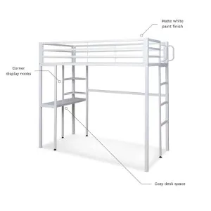 Lacie Metal Loft Bed with Desk - White - Mocka by Mocka., a Desks for sale on Style Sourcebook