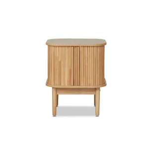 Maeve Bedside Table - Natural - Mid Wood Look - Mocka by Mocka., a Side Table for sale on Style Sourcebook