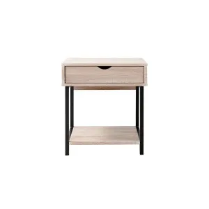Vigo Bedside Table - Black - Black/Natural - Mocka by Mocka., a Side Table for sale on Style Sourcebook