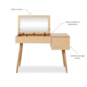 Leia Make-Up Table - Natural - Light Wood Look - Mocka by Mocka., a Cabinets, Chests for sale on Style Sourcebook