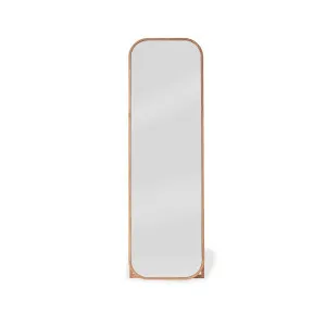 Ola Full Length Curved Rectangle Oak Mirror - Mid Wood Look - Mocka by Mocka., a Mirrors for sale on Style Sourcebook