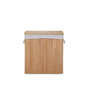 Kata Double Laundry Hamper - Mid Wood Look - Mocka by Mocka., a Laundry Bags & Baskets for sale on Style Sourcebook