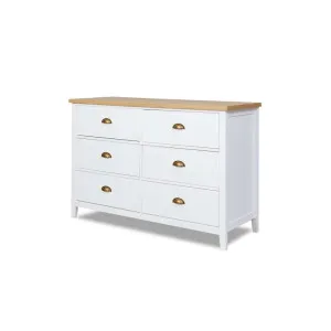 Hastings Six Drawer - White/Natural - Mocka by Mocka., a Dressers & Chests of Drawers for sale on Style Sourcebook