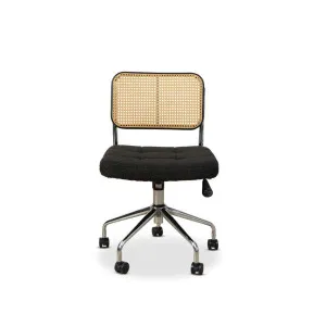 Asher Rattan Office Chair - Black/Natural - Mocka by Mocka., a Chairs for sale on Style Sourcebook