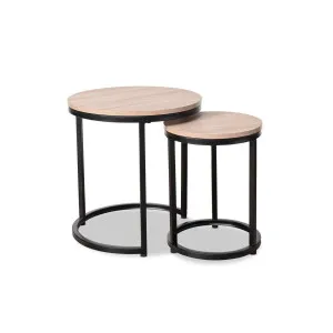 Vigo Nesting Side Tables - Black - Black/Natural - Mocka by Mocka., a Side Table for sale on Style Sourcebook