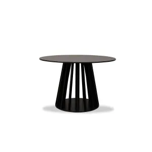 Rune Four Seater Slatted Round Dining Table - Black - Mocka by Mocka., a Dining Tables for sale on Style Sourcebook