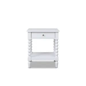 Bobbin Bedside Table - White - Mocka by Mocka., a Side Table for sale on Style Sourcebook