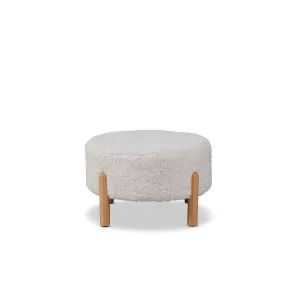 Kenzo Round Sherpa Ottoman - Cream - Mocka by Mocka., a Ottomans for sale on Style Sourcebook
