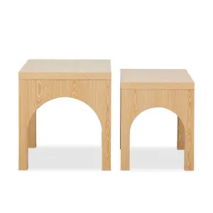 Arc Nesting Side Tables - Mid Wood Look - Mocka by Mocka., a Side Table for sale on Style Sourcebook