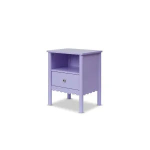 Maisie Scalloped Bedside Table - Lilac - Mocka by Mocka., a Side Table for sale on Style Sourcebook