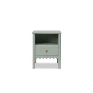 Maisie Scalloped Bedside Table - Sage Green - Mocka by Mocka., a Side Table for sale on Style Sourcebook