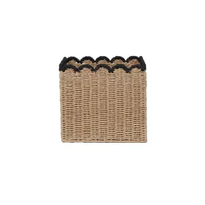 Scalloped Black Tip Cube Basket - Black/Natural - Mocka by Mocka., a Baskets & Boxes for sale on Style Sourcebook