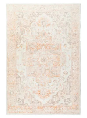 Theodora Orange and Beige Distressed Washable Rug by Miss Amara, a Other Rugs for sale on Style Sourcebook