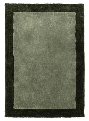 Nuria Dark Green Bordered Shag Rug by Miss Amara, a Contemporary Rugs for sale on Style Sourcebook
