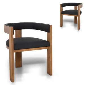 Ex Display - Miles Brown ELM Dining Chair - Black by Interior Secrets - AfterPay Available by Interior Secrets, a Dining Chairs for sale on Style Sourcebook