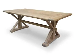 Ex Display - Winston 2m Reclaimed Elm Wood Dining Table - Rustic Natural by Interior Secrets - AfterPay Available by Interior Secrets, a Dining Tables for sale on Style Sourcebook