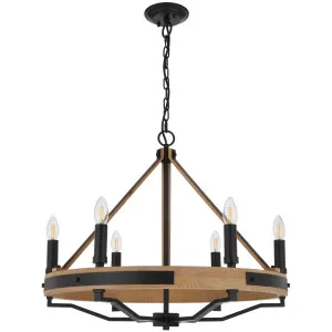 Telbix Darien 6 Light Pendant Ash Wood by Telbix, a Pendant Lighting for sale on Style Sourcebook