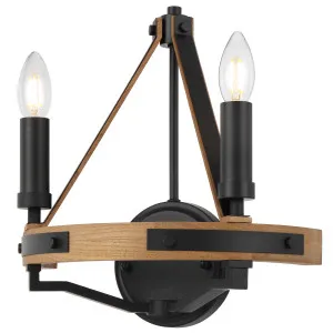 Telbix Darien 2 Light Wall Sconce Ash Wood by Telbix, a Outdoor Lighting for sale on Style Sourcebook