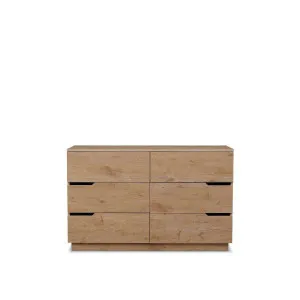 Zack Six Drawer - Natural - Mid Wood Look - Mocka by Mocka., a Dressers & Chests of Drawers for sale on Style Sourcebook