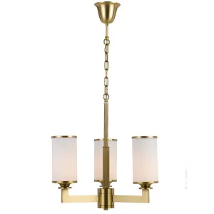 Telbix Ahern Brass and Opal Glass Pendant 3 Light by Telbix, a Pendant Lighting for sale on Style Sourcebook