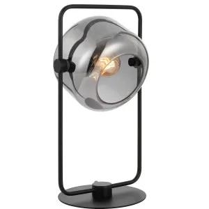 Telbix Rocha Table Lamp Black and Smoke by Telbix, a Table & Bedside Lamps for sale on Style Sourcebook