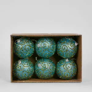 Blue Swirl Baubles (Set Of 6) by Florabelle Living, a Christmas for sale on Style Sourcebook