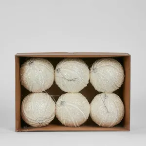 Pearl Swirl Baubles (Set Of 6) by Florabelle Living, a Christmas for sale on Style Sourcebook