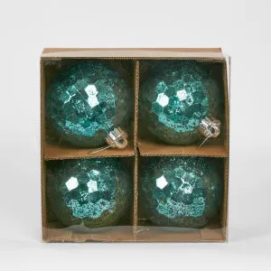 Glist Bauble (Set Of 4) Light Blue by Florabelle Living, a Christmas for sale on Style Sourcebook