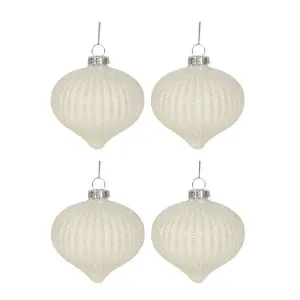 Blanc Boxed Set of 4 Baubles by Florabelle Living, a Christmas for sale on Style Sourcebook