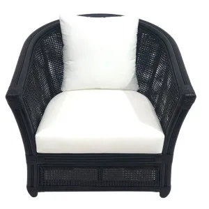 Cayman Rattan Armchair W/ Cushions Black by Florabelle Living, a Chairs for sale on Style Sourcebook