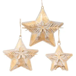 Tiff Gilt Stars Set of 3 Antique Gold by Florabelle Living, a Christmas for sale on Style Sourcebook