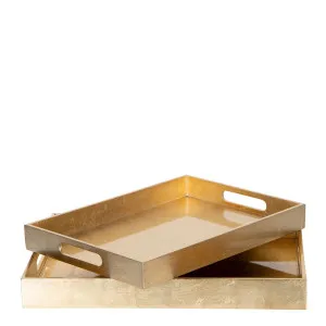 Amaru Gilt Set of 2 Trays Gold by Florabelle Living, a Statues & Ornaments for sale on Style Sourcebook