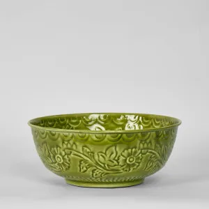 Enamel Bowl Embossed Green by Florabelle Living, a Statues & Ornaments for sale on Style Sourcebook