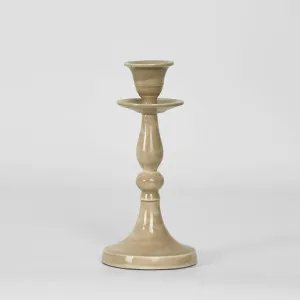 Simou Enamel Candle Stand Taupe by Florabelle Living, a Statues & Ornaments for sale on Style Sourcebook