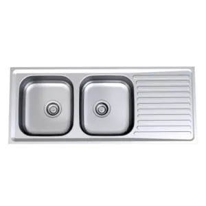 Radiant Sink Double Left Bowl R175Mk2.1L 1 Tap Hole 1200mm | Made From Stainless Steel By Caroma by Caroma, a Kitchen Sinks for sale on Style Sourcebook