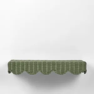 Belle Rattan Wall Shelf Green 60Cm by Florabelle Living, a Wall Shelves & Hooks for sale on Style Sourcebook